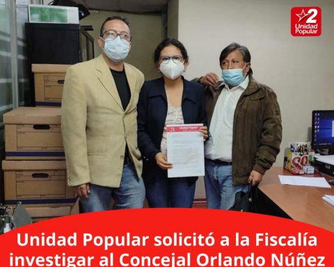 DENUNCIA. El 18 de octubre, dirigentes de Unidad Popular solicitaron a la Fiscalía que se investigue al concejal Orlando Núñez, por cobros ilegales para entregar permisos de operación.