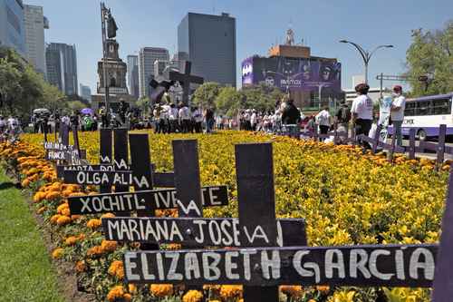 Relatives of victims of femicide carry out Day of the Dead March