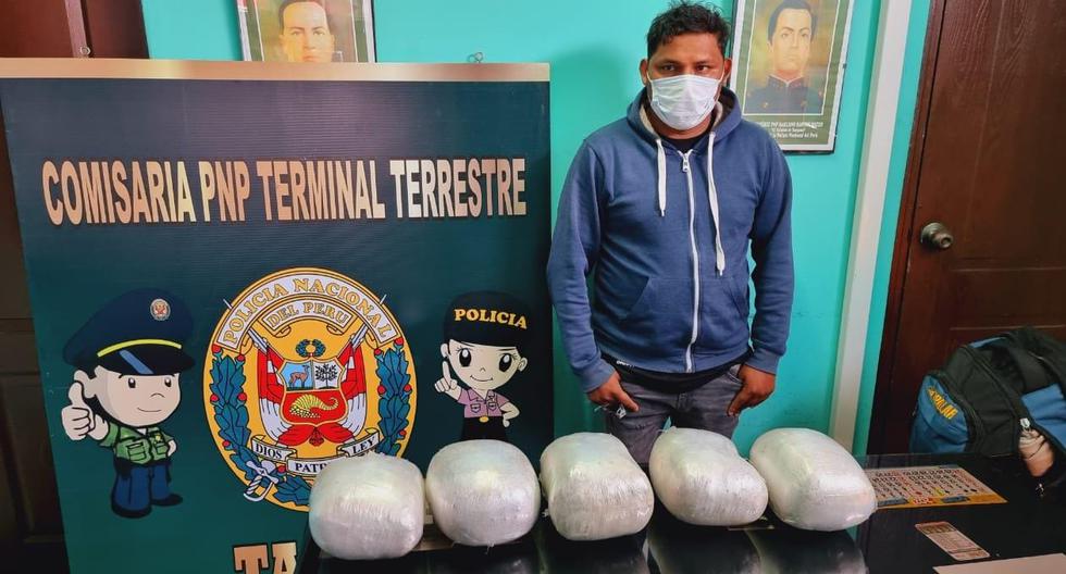 Tacna: They seize more than 5 kilos of drugs at the land terminal