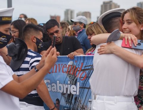 The Libertad frigate arrived in Mar del Plata after the closure of a new instructional trip