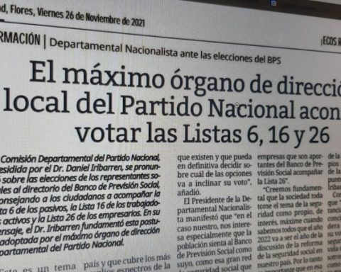 They denounce that the PN violated the electoral ban by proselytizing the Un Solo Uruguay list