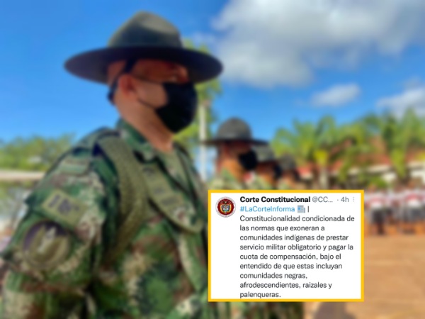 Black, Raizales and Palenqueras communities are not obliged to render military service