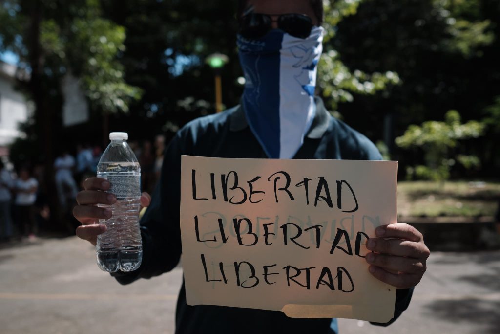 protesta Managua por libertad de presos políticos