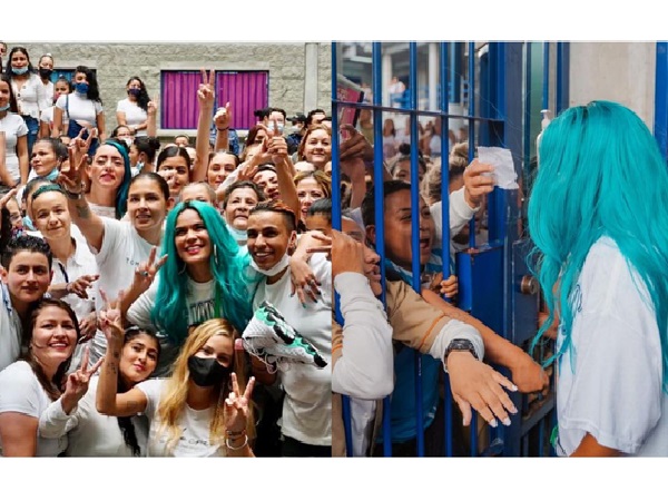 Johanna Bahamón prepared the surprise and Karol G 'drove' the inmates of a prison in Medellín;  danced and signed autographs