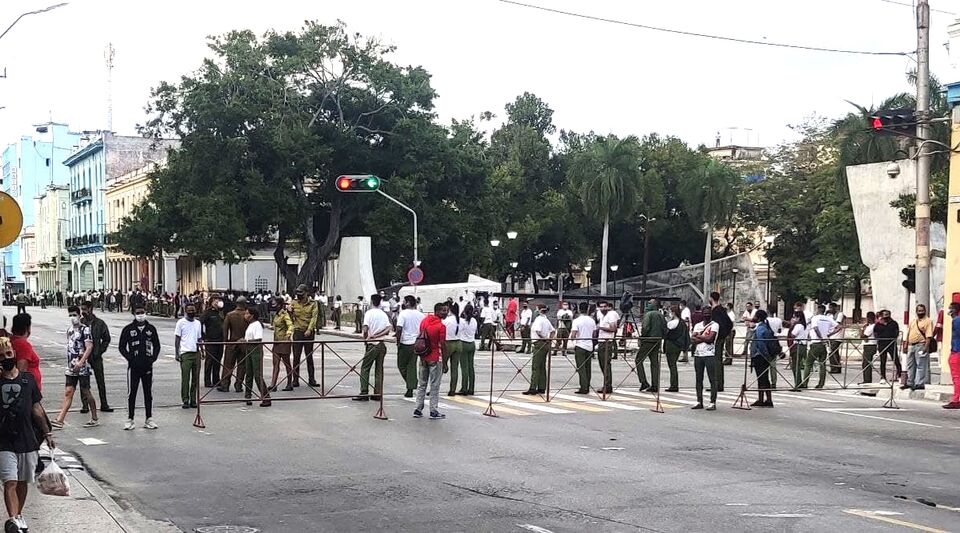 A March of the Torches with a large deployment of security forces in Havana
