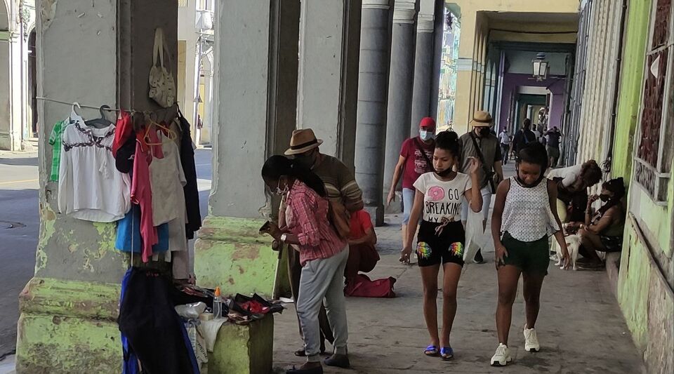 Street vendors of used products proliferate in the streets of Havana