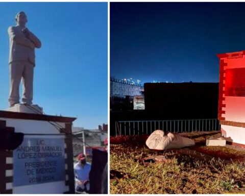 The statue of AMLO placed in Atlacomulco is demolished