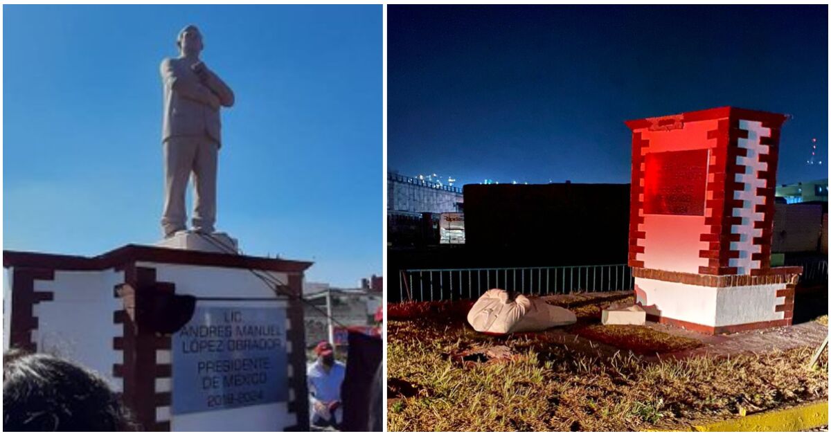 The statue of AMLO placed in Atlacomulco is demolished