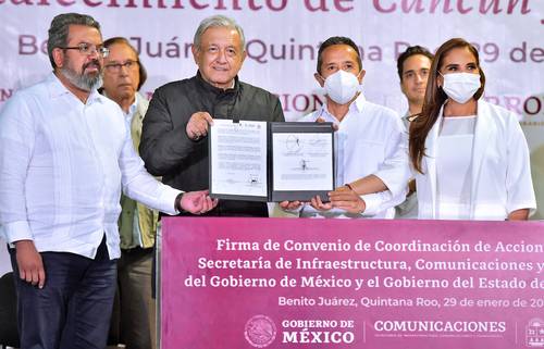 Without debt, investment of $70 billion for infrastructure in QR, highlights AMLO