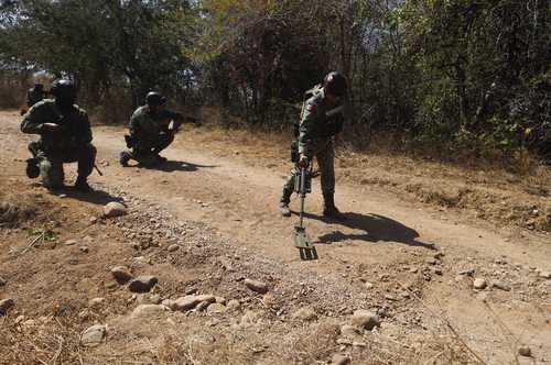 Army deactivates mines in Michoacán;  explosives in drones cause greater fear