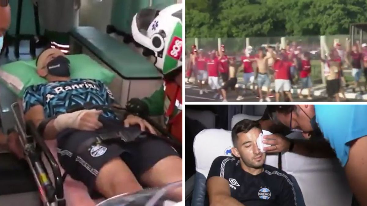 Brutal stoning of the Gremio bus by International fans: they left injured