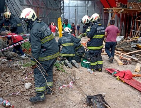 Five injured by a collapse in a work under the Miter railway