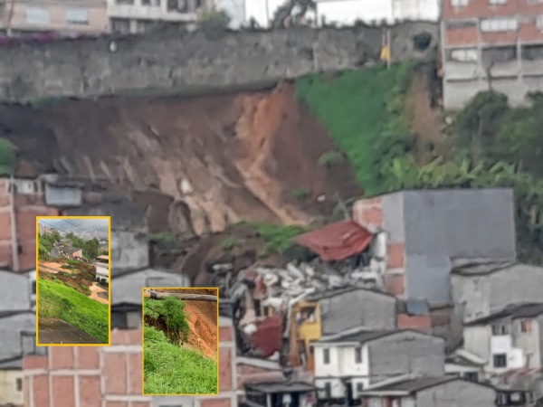 Lluvias ocasionaron otro deslizamiento en Manizales, varias viviendas quedaron atrapadas