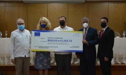 The European Union delivered RD$303.1 million to the Government for institutional strengthening