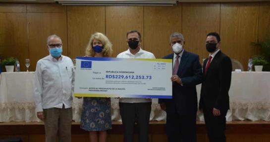The European Union delivered RD$303.1 million to the Government for institutional strengthening