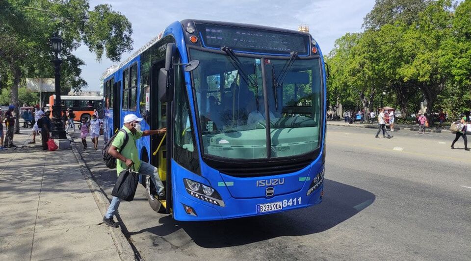 Three weeks after arriving in Cuba, Japanese buses tour Havana