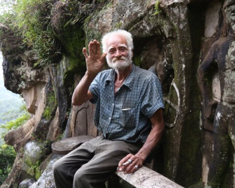 A hermit sculpts in stones in the mountains of Nicaragua