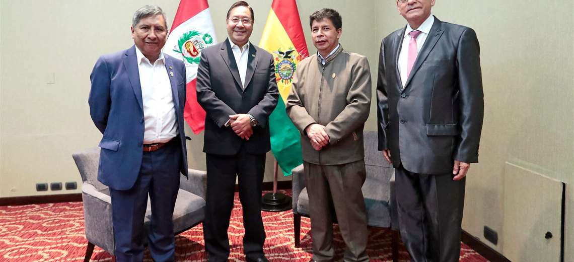 Arce holds a bilateral meeting with the president of Peru, Pedro Castillo