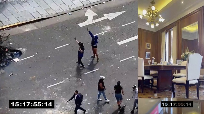 Cristina Fernández released a video of the attack on her office in Congress