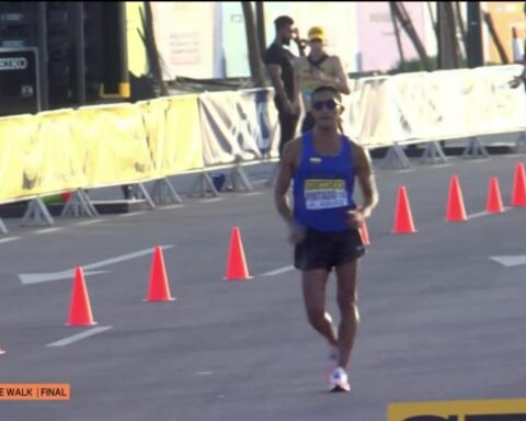 Captura de pantalla de la participación de Daniel Pintado, quien terminó cuarto en los 20 km.