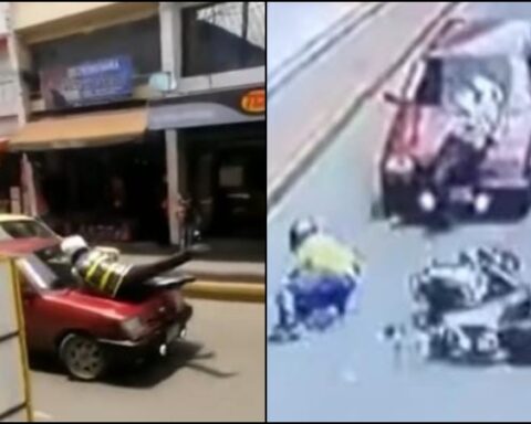 No hizo el pare, atropelló un agente de tránsito y hasta arrolló a un motociclista, en Bucaramanga