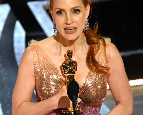 Jessica Chastain wins the Oscar for best actress for her role in The Eyes of Tammy Faye