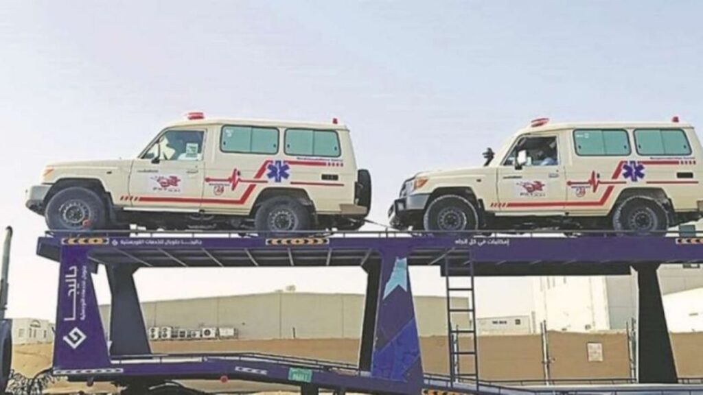 The 41 ambulances bought by Potosí arrive in Bolivia from the United Arab Emirates