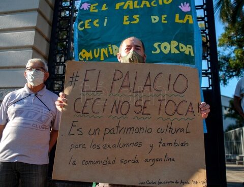 They called for a march to stop the transfer of the school for the deaf to the Wine District