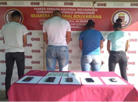 They caught four extortionists in Calabozo