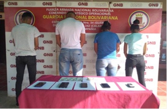 They caught four extortionists in Calabozo