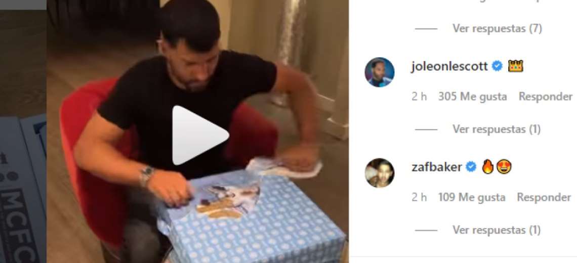 We show you the gift with which Manchester City surprised 'Kun' Agüero (video)