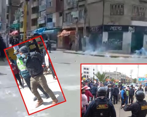 With tear gas, they disperse protesters who threatened looting in the center of Huancayo (VIDEO)