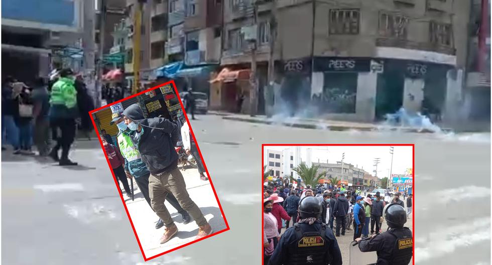 With tear gas, they disperse protesters who threatened looting in the center of Huancayo (VIDEO)