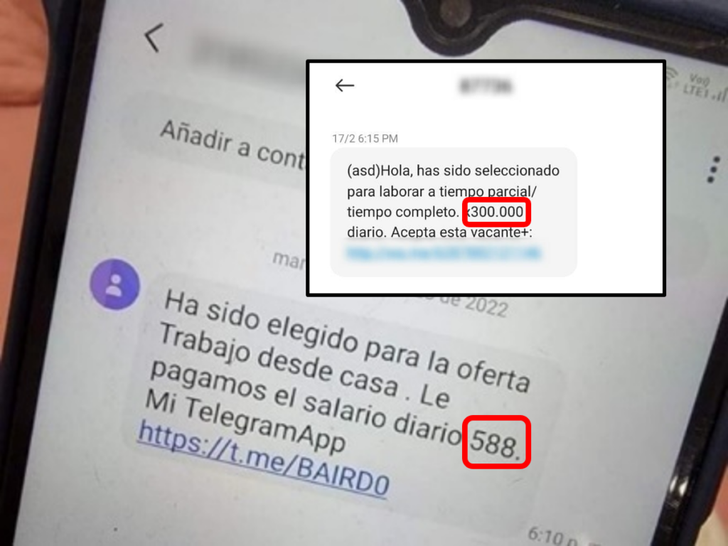 "You won the job of your dreams" with daily wages of "$300 and $580": Scams continue to reach Colombian cell phones