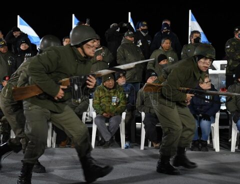 A crowd gathered at the "Vigil for the Falklands" in Rio Grande