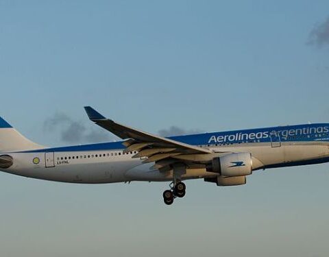 Un avión de Aerolíneas Argentinas