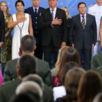 At an event, the president highlights the role of the Armed Forces