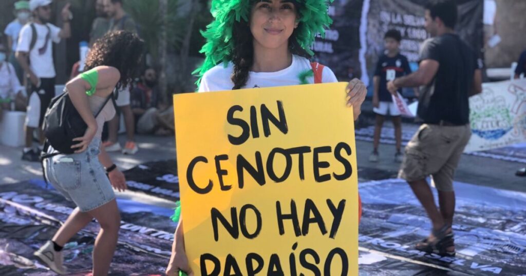 Citizens and activists march in Cancun against the Mayan Train