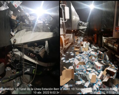 Hasta las cajas de leche salieron volando: otro camión se quedó sin frenos y se estrelló en túnel de La Línea