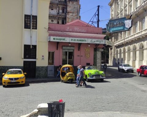 Hemingway has been left alone in the Floridita in Havana