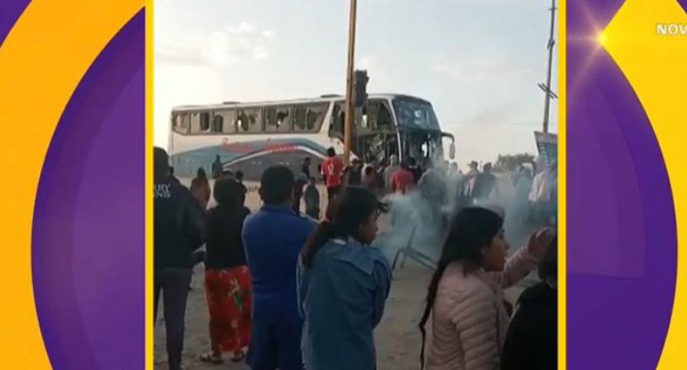 Ica: Interprovincial buses stranded on the Panamericana Sur are attacked for not paying quotas