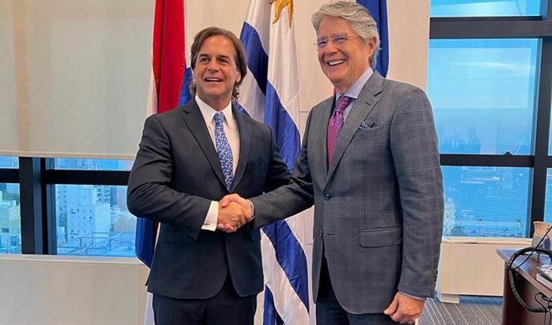 Lacalle Pou received the President of Ecuador Guillermo Lasso on an official visit