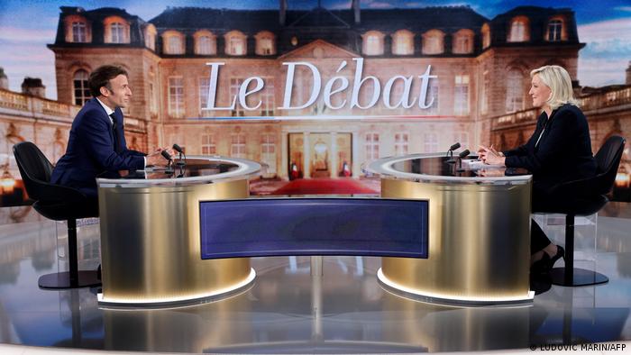 El debate televisivo Macron-Le Pen. Foto: DW.