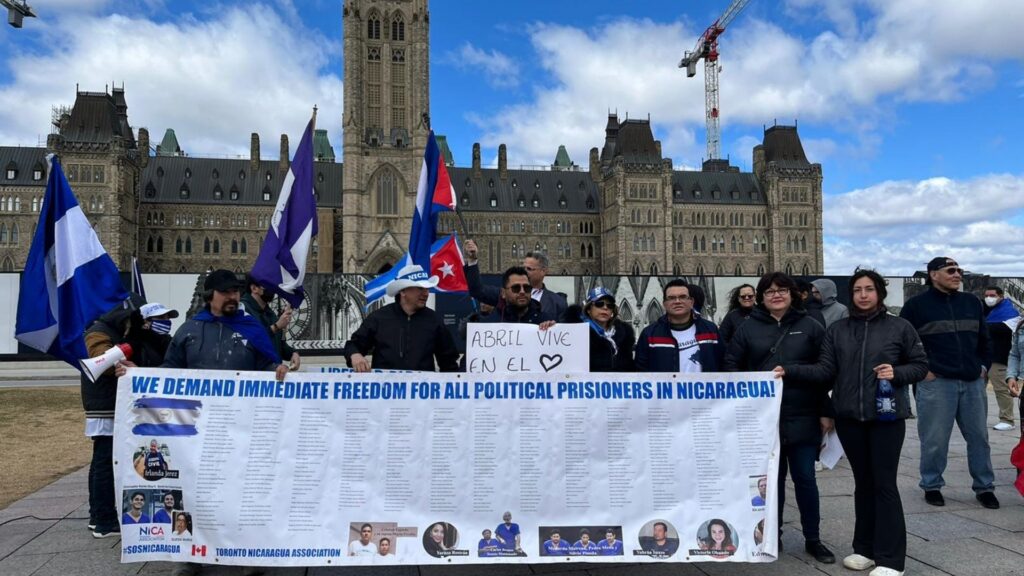 Nicaraguans in Canada protest against the Ortega regime