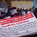 Santa Ana protests against the Regional Government of Huancavelica and demands that they return land from Chunka Horno