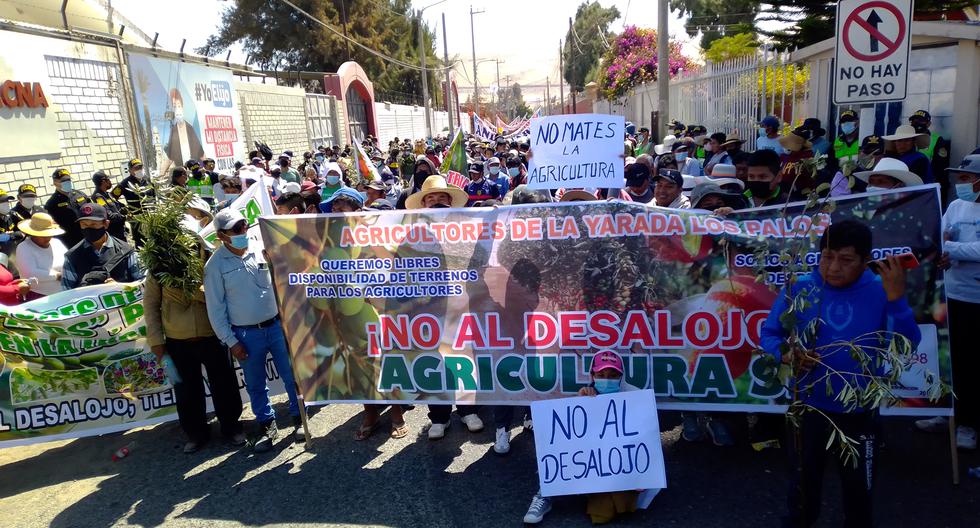 Tacna: More than 4,000 farmers protest against the threat of eviction (VIDEO)