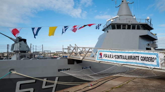 The ARA Cordero, the fourth ocean patrol vessel, was delivered to the country