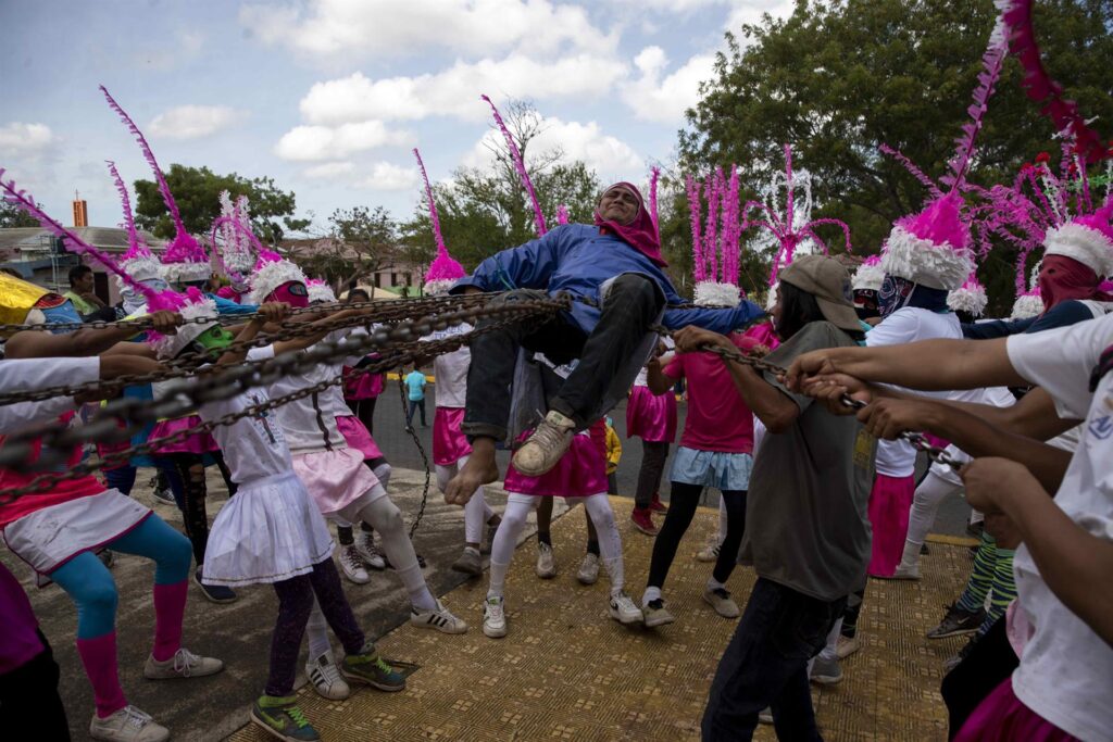 The traditional procession of "The chained" in Masatepe