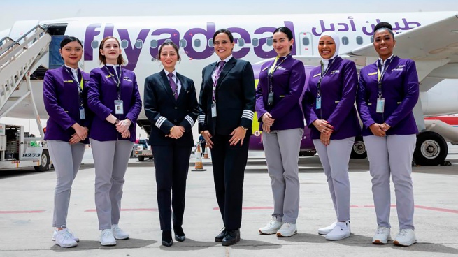 A Saudi airline with a female crew flew for the first time