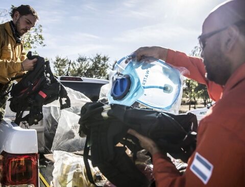 Cabandié participated in the act for the day of the Forest Fire Fighter